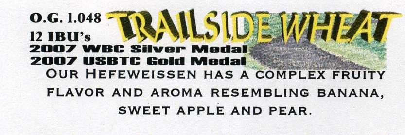 Trailside Weat on tap at The Grumpy Troll Brew Pub, Mount Horeb, WI 