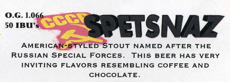 Spetsnaz on tap at The Grumpy Troll Brew Pub, Mount Horeb, WI
