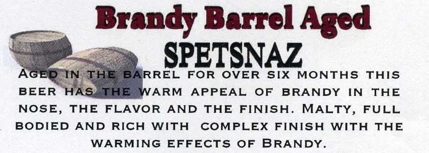Brandy Barley Aged Spetsnaz on tap at The Grumpy Troll Brew Pub, Mount Horeb, WI