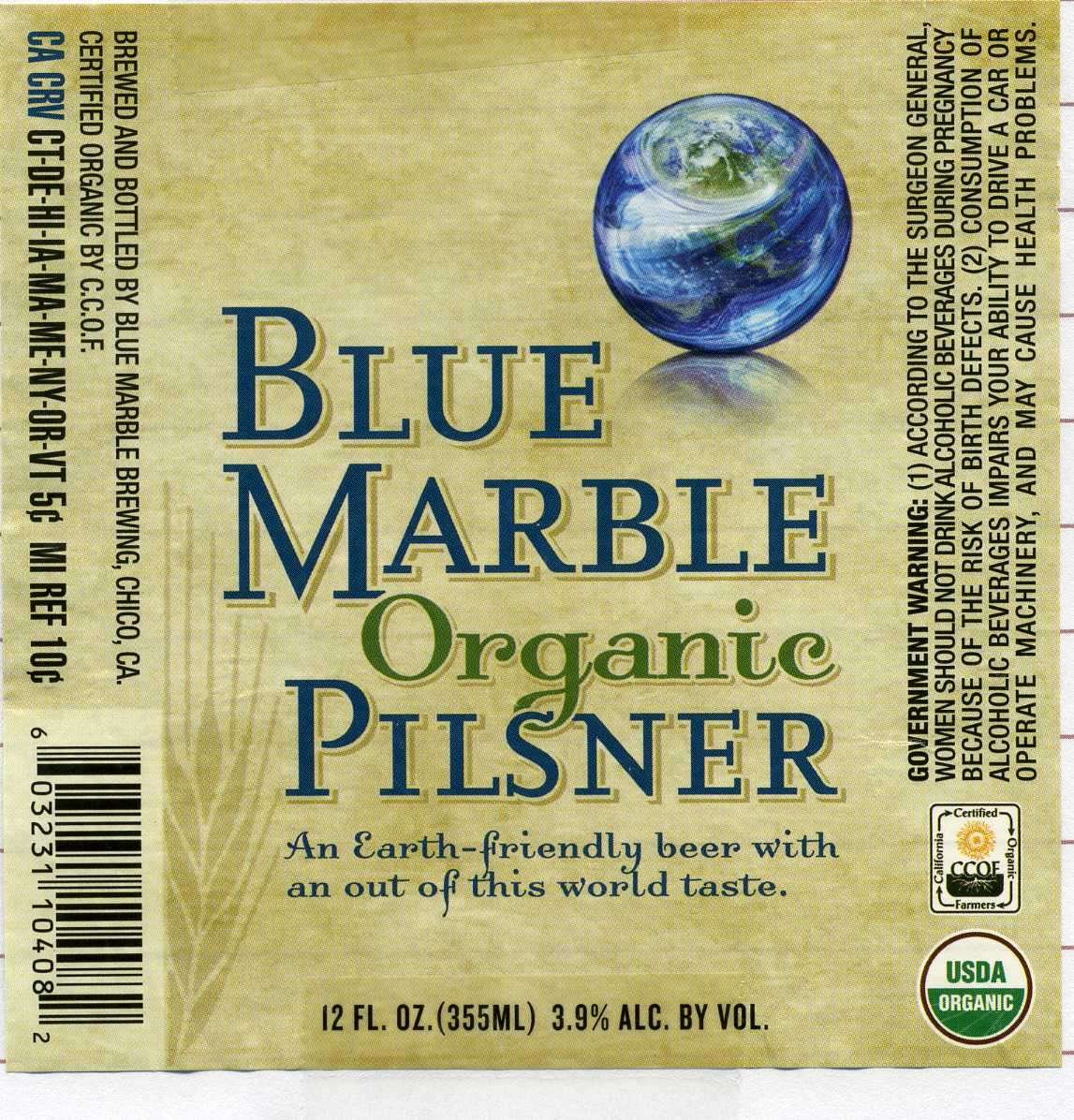 Blue Marbel Organic Pilsner
