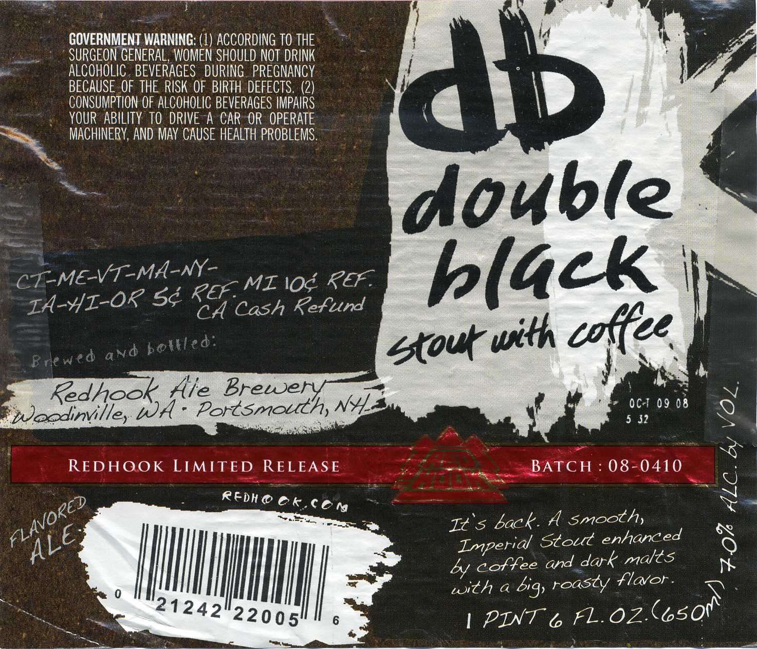 Redhook Double Black Stout with Coffee