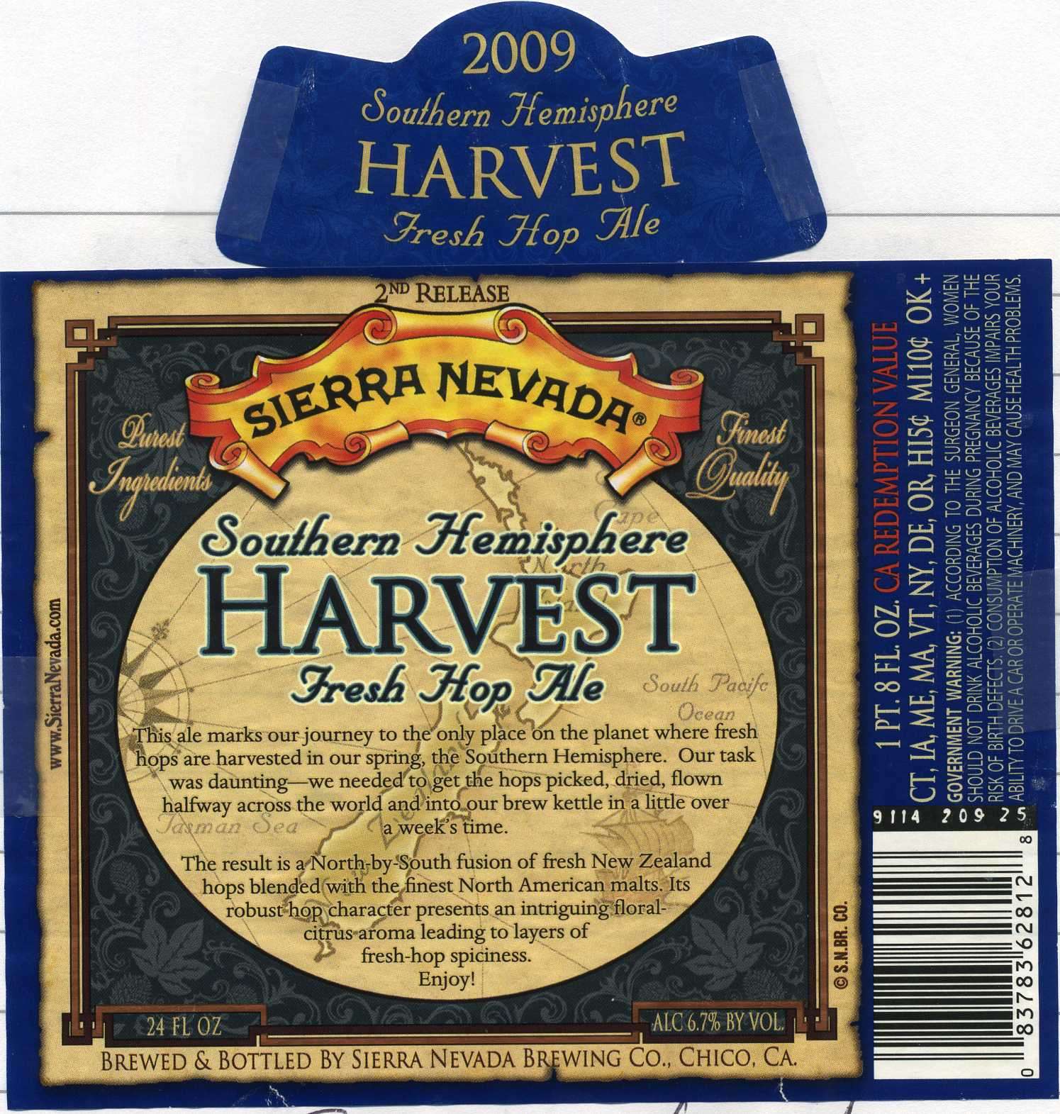 Southern Hemisphere Harvest Fresh Hop Ale, 2nd Release