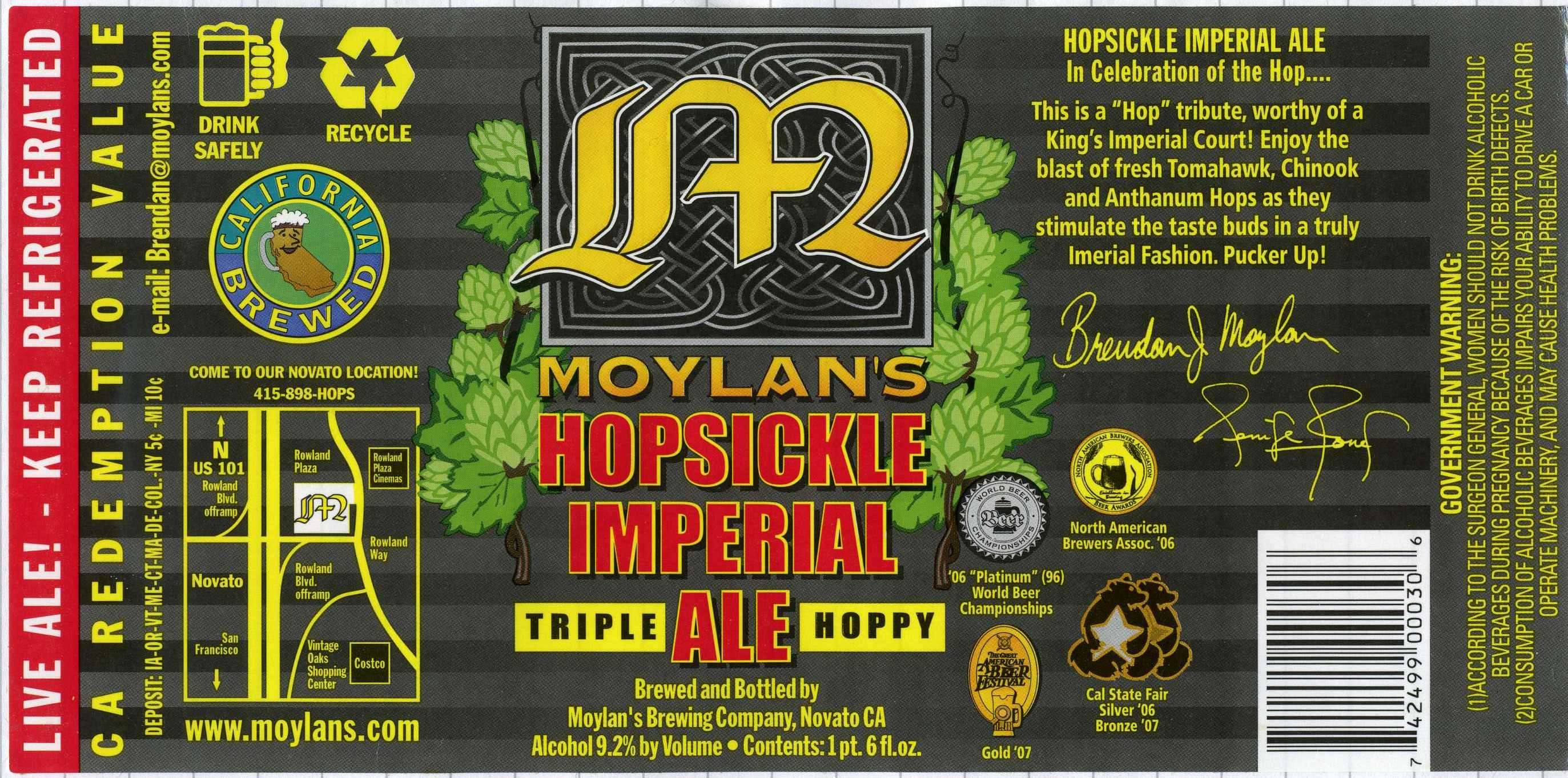 Moylan's Hopsickle Imperial Triple Ale