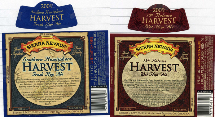 Sierra Nevada Fresh/Wet hop Harvest Ale comparison