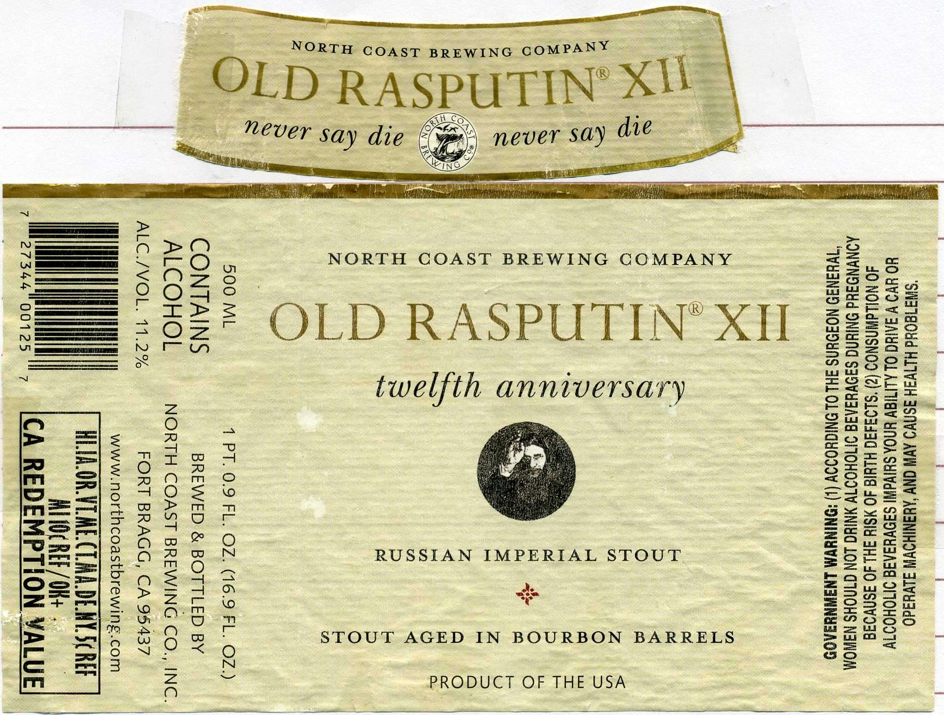 Old Rasputin XII Anniversary Russian Imperial Stout