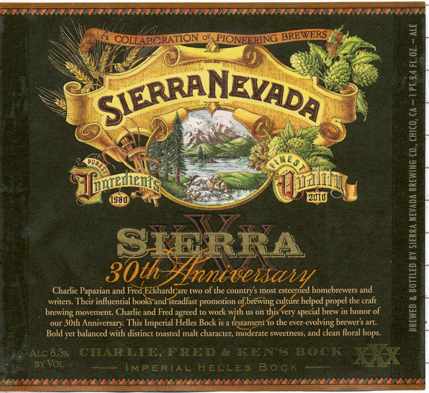 Imperial Helles Bock. Sierra Neada 30 Anniversary - A Collaboration with Pioneering Brewers