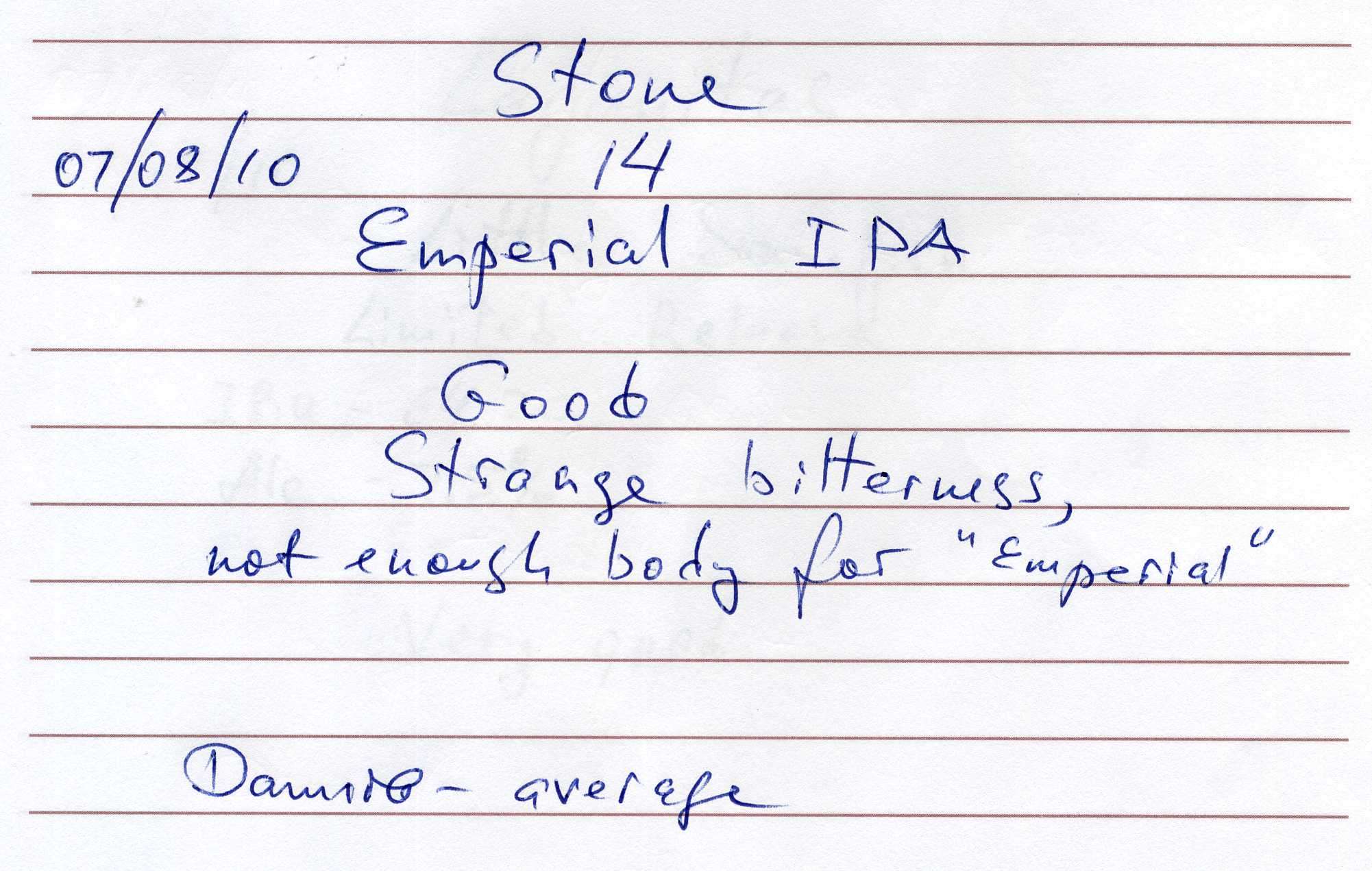 Stone 14th Anniversary Emperial IPA