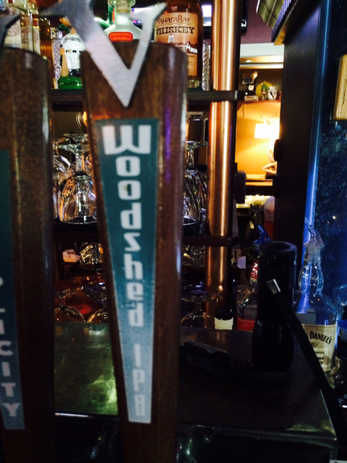 Woodshed IPA on tap at Vintage pub.
