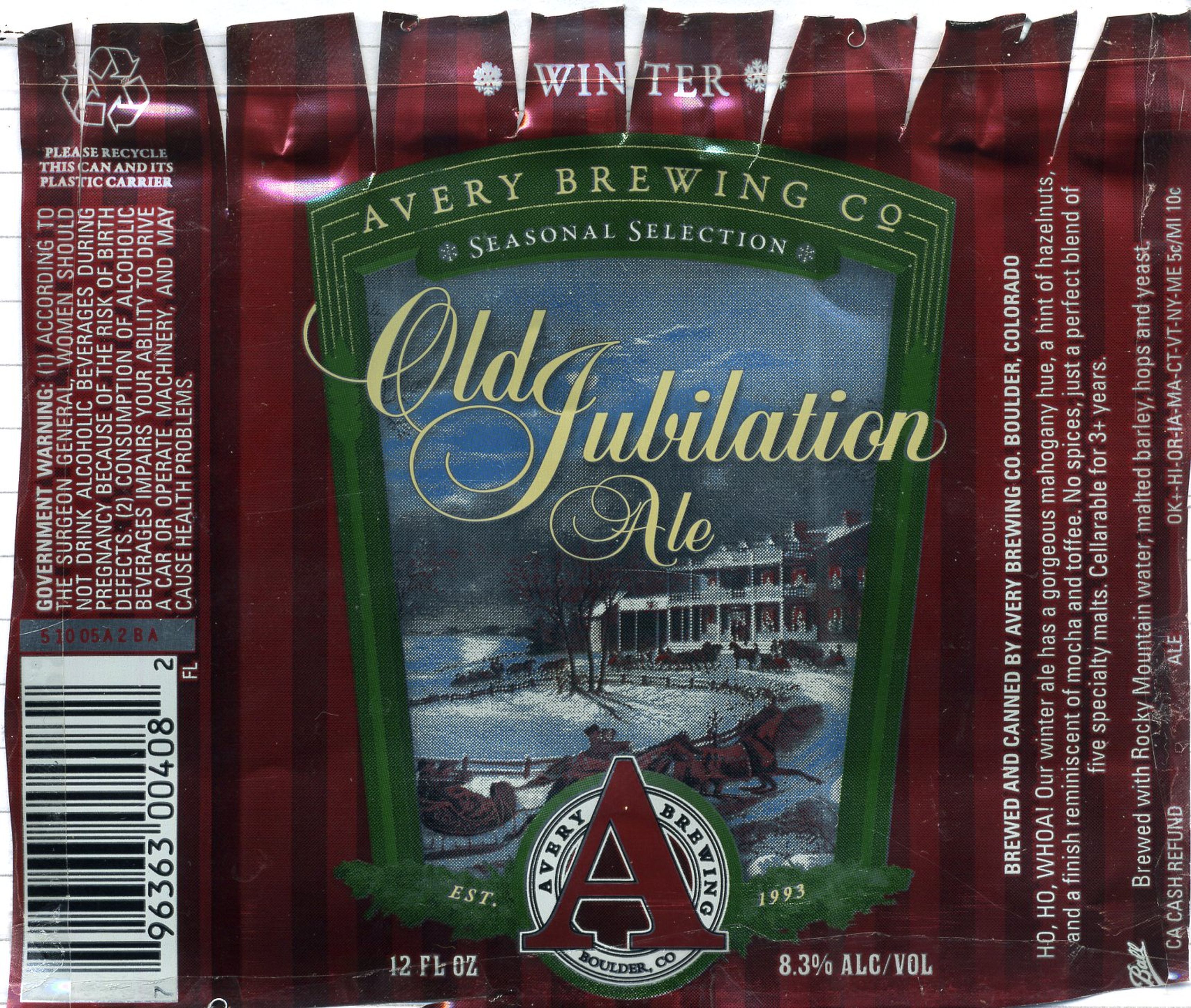 Old Jubilation Ale in can