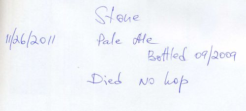 Pale Ale bottled on 09/2009*